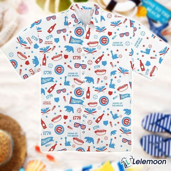 2024 Chicago Cubs 4th of July Hawaiian Shirt XXL SGA - Picture 1 of 8